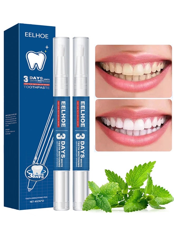 EELHOE 2 Packs Teeth Whitening Pen, Tooth Whitening Pen For Bright White Teeth, Teeth Whitening Gel For Oral Care, Fast Removes Years Of Stains, No Sensitivity, Effective And Painless Teeth Whitener - Image 1
